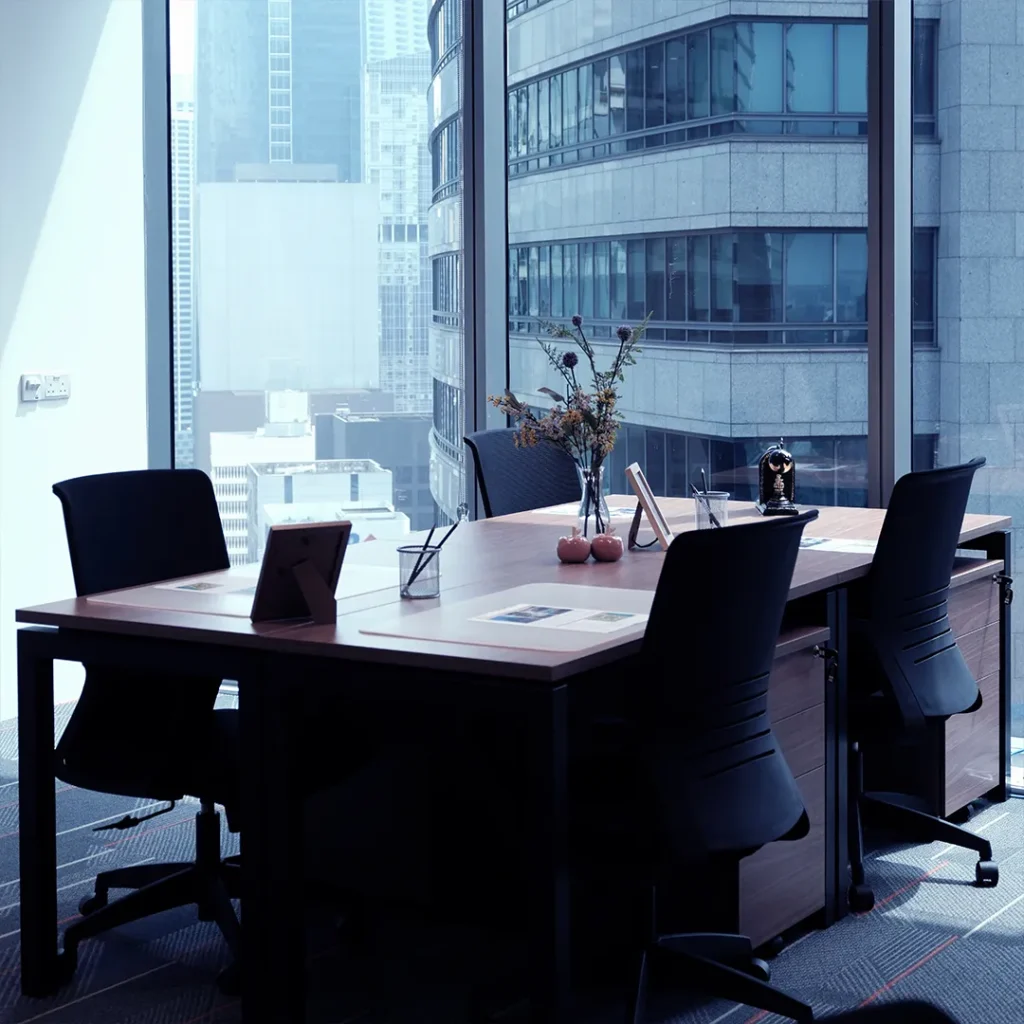 Premium serviced office interior at C-Work with ergonomic furnishings and natural light