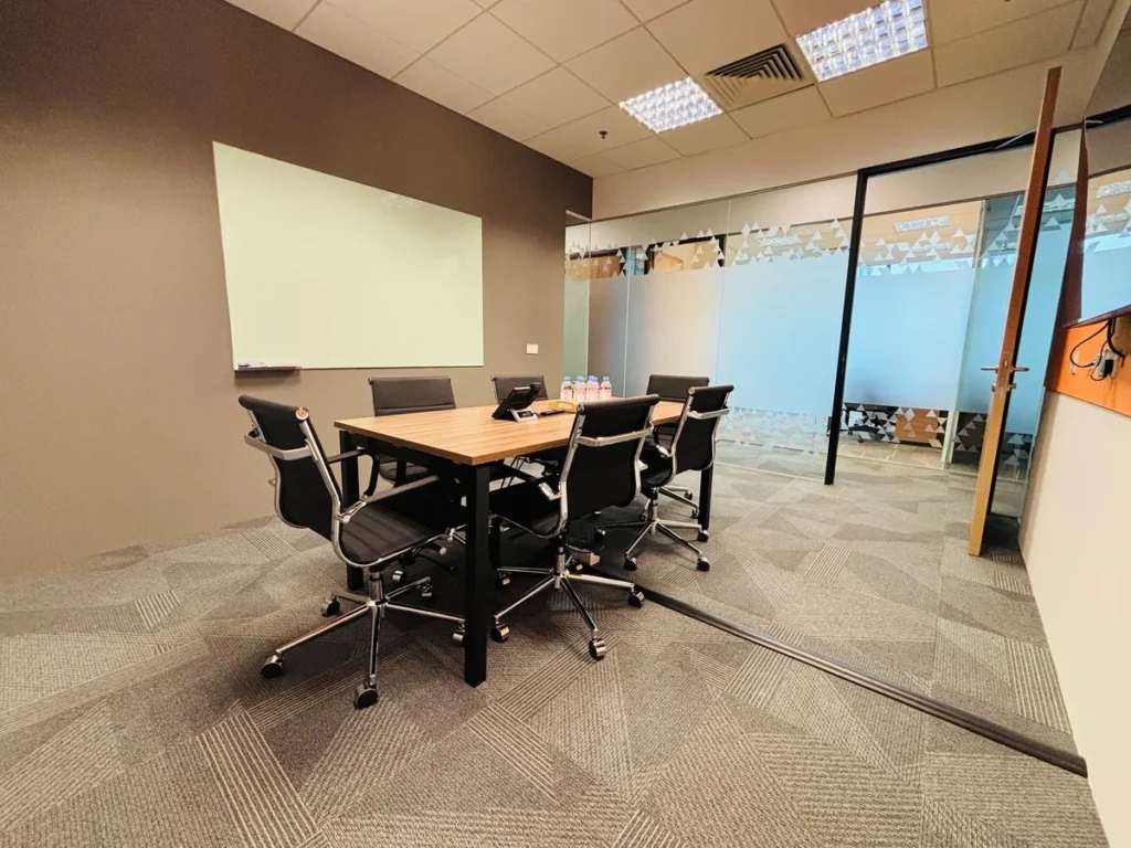 Fully equipped meeting room at C-Work’s Singapore office – available for all tenants